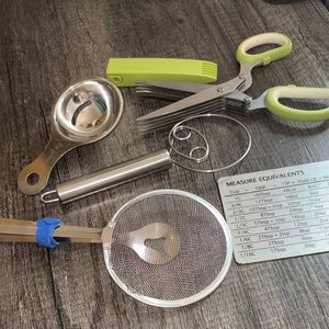 NEW Stainless Steel Herb Scissors Swedish Whisk Egg Separator Kitchen Utensil